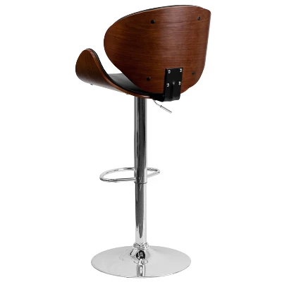 Flash Furniture Bentwood Adjustable Height Barstool With Curved Vinyl Seat And Back 6 Flash Furniture Bentwood Adjustable Height Barstool With Curved Vinyl Seat And Back - Image 6