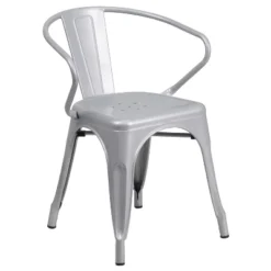 Flash Furniture Commercial Grade Metal Indoor-Outdoor Chair With Arms -Furniture GUEST 14c36015 34df 4b48 a344 f9736e31d789