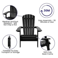 Flash Furniture 2 Pack Charlestown All-Weather Poly Resin Folding Adirondack Chairs With Side Table 16 Flash Furniture 2 Pack Charlestown All-Weather Poly Resin Folding Adirondack Chairs With Side Table -Furniture GUEST 151b4352 4ad0 4e52 8d0d 3a62ba30085e