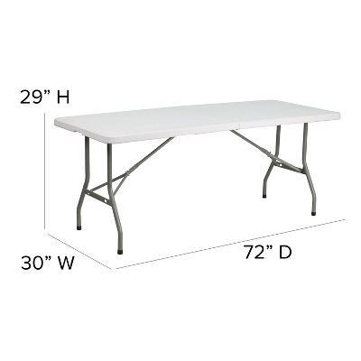 Flash Furniture 6-Foot Bi-Fold Granite White Plastic Folding Table 2 Flash Furniture 6-Foot Bi-Fold Granite White Plastic Folding Table - Image 2