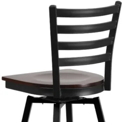Flash Furniture Black Ladder Back Swivel Metal Barstool -Furniture GUEST 15e96793 1f62 42af b281 3abfadc274b6