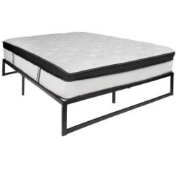 Flash Furniture 14 Inch Metal Platform Bed Frame With 12 Inch Memory Foam Pocket Spring Mattress In A Box (No Box Spring Required) -Furniture GUEST 17a803da 59b3 4427 ae01 9ea0a47812f8