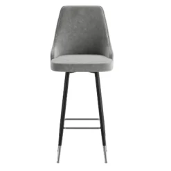 Flash Furniture Shelly Set Of 2 Commercial LeatherSoft Bar Height Stools With Solid Black Metal Frames And Chrome Accented Feet And Footrests 18 Flash Furniture Shelly Set Of 2 Commercial LeatherSoft Bar Height Stools With Solid Black Metal Frames And Chrome Accented Feet And Footrests -Furniture GUEST 17b5d5c1 d6f2 4484 8687 cb15dfb7feeb