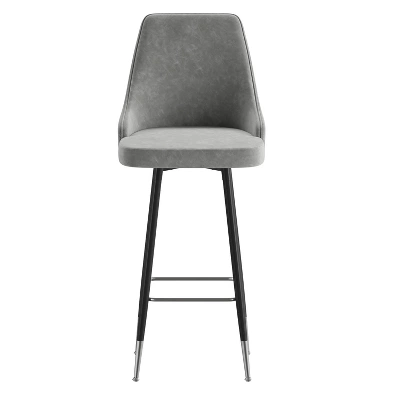 Flash Furniture Shelly Set Of 2 Commercial LeatherSoft Bar Height Stools With Solid Black Metal Frames And Chrome Accented Feet And Footrests 8 Flash Furniture Shelly Set Of 2 Commercial LeatherSoft Bar Height Stools With Solid Black Metal Frames And Chrome Accented Feet And Footrests - Image 8