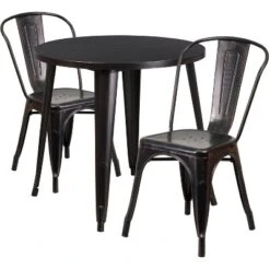 Flash Furniture Commercial Grade 30" Round Metal Indoor-Outdoor Table Set With 2 Cafe Chairs 14 Flash Furniture Commercial Grade 30" Round Metal Indoor-Outdoor Table Set With 2 Cafe Chairs -Furniture GUEST 1885e7d4 827c 4559 af33 67fcf9468aa4