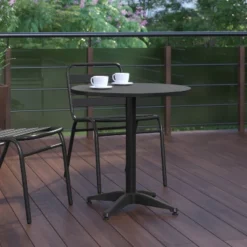 Flash Furniture Mellie 27.5'' Round Aluminum Indoor-Outdoor Table With Base -Furniture GUEST 1888954c 2f5f 4c21 a126 bf7e5f9f252a