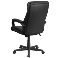 Flash Furniture Raya High Back Black LeatherSoft Executive Swivel Office Chair With Slight Mesh Accent And Arms -Furniture GUEST 18a80ea5 9116 4ff9 9c2b 1d1441efe8f0