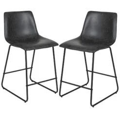 Flash Furniture 24 Inch Commercial Grade LeatherSoft Counter Height Barstools, Set Of 2 26 Flash Furniture 24 Inch Commercial Grade LeatherSoft Counter Height Barstools, Set Of 2 -Furniture GUEST 18e59c15 2c3e 4775 9779 a8e40c4bb90f
