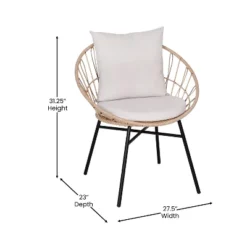 Flash Furniture Devon Set Of 2 Indoor/Outdoor Modern Papasan Style Rattan Rope Patio Chairs, PE Rattan With Cushions 14 Flash Furniture Devon Set Of 2 Indoor/Outdoor Modern Papasan Style Rattan Rope Patio Chairs, PE Rattan With Cushions -Furniture GUEST 194ca8b7 12cc 4044 9958 06d24a767e78