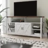 Flash Furniture Wyatt 60" Modern Farmhouse Tall TV Console Cabinet With Storage Cabinets And Shelves For TV's Up To 60"