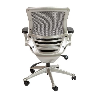 Flash Furniture Mid-Back Transparent Mesh Executive Swivel Office Chair With Flip-Up Arms 11 Flash Furniture Mid-Back Transparent Mesh Executive Swivel Office Chair With Flip-Up Arms - Image 11