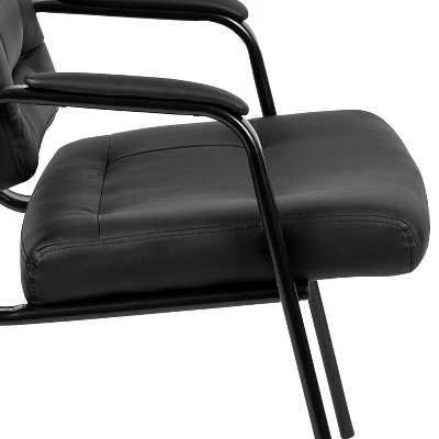 Flash Furniture Darwin Flash Fundamentals Black LeatherSoft Executive Reception Chair With Black Metal Frame 6 Flash Furniture Darwin Flash Fundamentals Black LeatherSoft Executive Reception Chair With Black Metal Frame - Image 6
