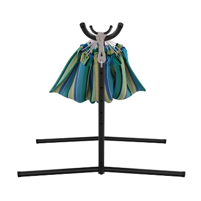 Flash Furniture Lola 2 Person Hammock With Stand And Premium Carry Bag, Cotton Hammock With Space Saving Steel Stand, 450 LBS. Static Weight Capacity 7 Flash Furniture Lola 2 Person Hammock With Stand And Premium Carry Bag, Cotton Hammock With Space Saving Steel Stand, 450 LBS. Static Weight Capacity - Image 7