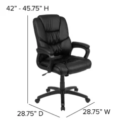 Flash Furniture Flash Fundamentals Big & Tall 400 Lb. Rated LeatherSoft Swivel Office Chair With Padded Arms 23 Flash Furniture Flash Fundamentals Big & Tall 400 Lb. Rated LeatherSoft Swivel Office Chair With Padded Arms -Furniture GUEST 1c0e6534 b4d5 4774 8703 44585b990099