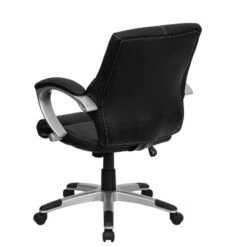 Flash Furniture Bodie Mid-Back Black LeatherSoft Contemporary Swivel Manager's Office Chair With Arms -Furniture GUEST 1c47d9dd 72f1 4fb3 8259 efd9ab376705