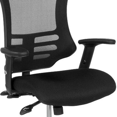 Flash Furniture High Back Black Mesh Multifunction Executive Swivel Ergonomic Office Chair With Molded Foam Seat And Adjustable Arms 4 Flash Furniture High Back Black Mesh Multifunction Executive Swivel Ergonomic Office Chair With Molded Foam Seat And Adjustable Arms - Image 4