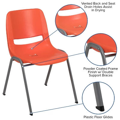 Flash Furniture HERCULES Series 880 Lb. Capacity Ergonomic Shell Stack Chair With Metal Frame 4 Flash Furniture HERCULES Series 880 Lb. Capacity Ergonomic Shell Stack Chair With Metal Frame - Image 4