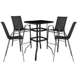 Flash Furniture Outdoor Dining Set - 4-Person Bistro Set - Outdoor Glass Bar Table With All-Weather Patio Stools 23 Flash Furniture Outdoor Dining Set - 4-Person Bistro Set - Outdoor Glass Bar Table With All-Weather Patio Stools -Furniture GUEST 1ebc6b1e c4c2 4ca0 a226 e748fc75e6e6