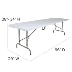 Flash Furniture 8-Foot Height Adjustable Bi-Fold Granite White Plastic Banquet And Event Folding Table With Carrying Handle -Furniture GUEST 1f1aba2f 8150 47c8 a8a7 5bf2aedf1b2f