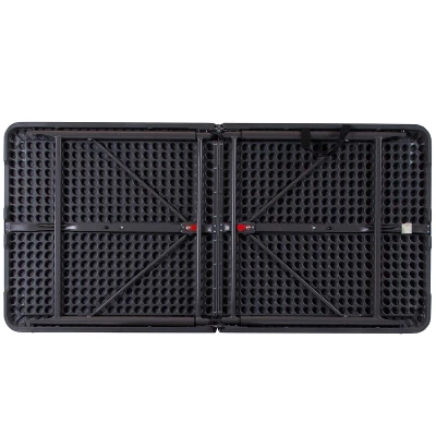 Flash Furniture 4-Foot Height Adjustable Bi-Fold Dark Gray Plastic Folding Table With Carrying Handle 7 Flash Furniture 4-Foot Height Adjustable Bi-Fold Dark Gray Plastic Folding Table With Carrying Handle - Image 7