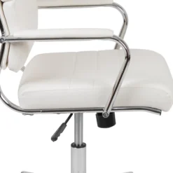 Flash Furniture Hansel High Back White LeatherSoft Contemporary Panel Executive Swivel Office Chair -Furniture GUEST 1f77ae01 d3c8 4105 96a8 0a83f99152e9