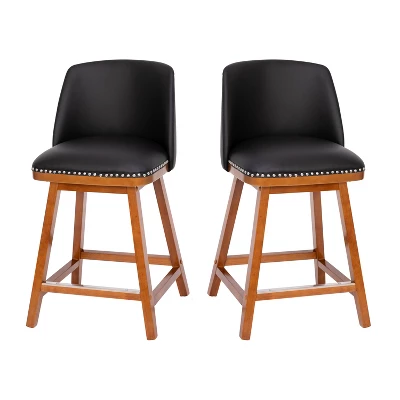 Flash Furniture Julia Set Of 2 Transitional Upholstered Counter Stools With Nailhead Trim And Solid Wood Frames 13 Flash Furniture Julia Set Of 2 Transitional Upholstered Counter Stools With Nailhead Trim And Solid Wood Frames - Image 13