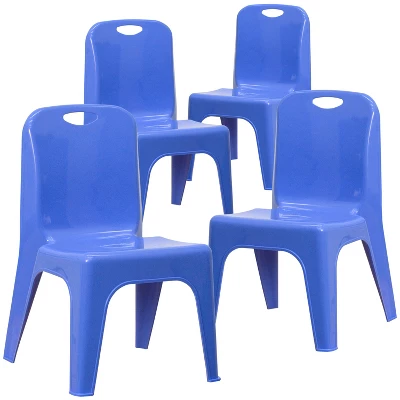 Flash Furniture 4 Pack Plastic Stackable School Chair With Carrying Handle And 11'' Seat Height 12 Flash Furniture 4 Pack Plastic Stackable School Chair With Carrying Handle And 11'' Seat Height - Image 12