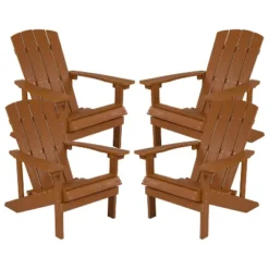 Flash Furniture Set Of 4 Charlestown All-Weather Poly Resin Wood Adirondack Chairs -Furniture GUEST 1fee2ddb 20f0 4a6a 8494 210d4b1e0ab8