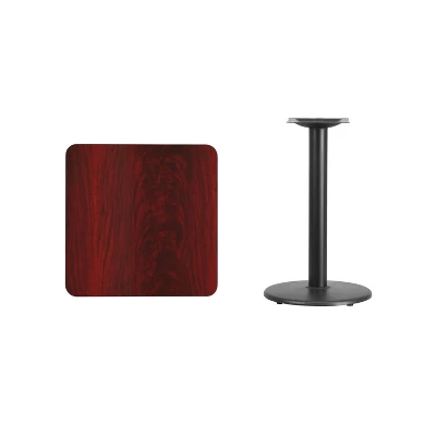 Flash Furniture 24'' Square Laminate Table Top With 18'' Round Table Height Base 1 Flash Furniture 24'' Square Laminate Table Top With 18'' Round Table Height Base