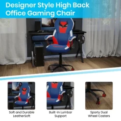 Flash Furniture Ergonomic PC Office Computer Chair - Adjustable Red & Blue Designer Gaming Chair - 360° Swivel - Red Dual Wheel Casters 18 Flash Furniture Ergonomic PC Office Computer Chair - Adjustable Red & Blue Designer Gaming Chair - 360° Swivel - Red Dual Wheel Casters -Furniture GUEST 2041df51 3339 4e3b a440 f2084f5e6900