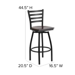 Flash Furniture Black Ladder Back Swivel Metal Barstool -Furniture GUEST 2068278f 8beb 4e00 b2af 9ff5d8cad118