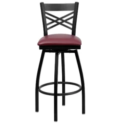 Flash Furniture Black ''X'' Back Swivel Metal Barstool -Furniture GUEST 2075a152 063c 4e1e aae7 e407f66cc411