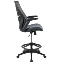 Flash Furniture High Back Mesh Spine-Back Ergonomic Drafting Chair With Adjustable Foot Ring And Adjustable Flip-Up Arms -Furniture GUEST 213352e6 1035 4998 81fd 413d78f12a8a