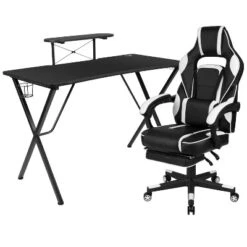 Flash Furniture Gaming Desk With Cup Holder/Headphone Hook/Monitor Stand & Reclining Back/Arms Gaming Chair With Footrest 23 Flash Furniture Gaming Desk With Cup Holder/Headphone Hook/Monitor Stand & Reclining Back/Arms Gaming Chair With Footrest -Furniture GUEST 21490de1 edb7 4913 98c3 8dd95877e29f