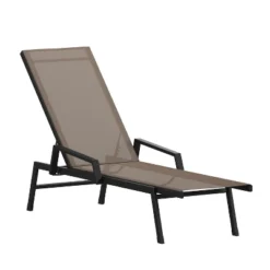Flash Furniture Brazos Adjustable Chaise Lounge Chair With Arms, All-Weather Outdoor Five-Position Recliner -Furniture GUEST 214b1b86 85bf 4e8b ae98 d32e4cb2bc9c