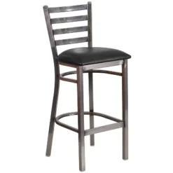 Flash Furniture Clear Coated Ladder Back Metal Restaurant Barstool -Furniture GUEST 221cb4f2 caed 40b1 849e 08ee02954546