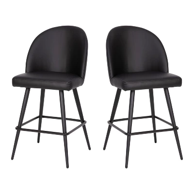 Flash Furniture Lyla Set Of 2 Commercial Modern Armless Counter Stools With Contoured Backrests, Steel Frames And Footrests-Set Of 2 13 Flash Furniture Lyla Set Of 2 Commercial Modern Armless Counter Stools With Contoured Backrests, Steel Frames And Footrests-Set Of 2 - Image 13
