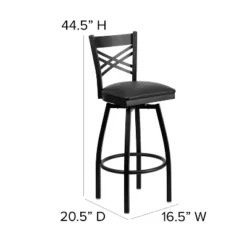 Flash Furniture Black ''X'' Back Swivel Metal Barstool -Furniture GUEST 224b0d4b 2b69 4cbc a1fc b86f95efd1eb