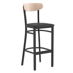 Flash Furniture Wright Commercial Grade Barstool With 500 LB. Capacity Steel Frame, Solid Wood Seat, And Boomerang Back -Furniture GUEST 22584c28 cf58 411b 919b aea2c2c9e4de