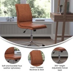 Flash Furniture Madigan Mid-Back Armless Swivel Task Office Chair With Upholstery And Adjustable Metal Base 19 Flash Furniture Madigan Mid-Back Armless Swivel Task Office Chair With Upholstery And Adjustable Metal Base -Furniture GUEST 22859bc5 4824 4171 8c75 da9e8fe9a3b8