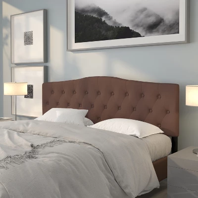 Flash Furniture Cambridge Arched Button Tufted Upholstered Headboard 1 Flash Furniture Cambridge Arched Button Tufted Upholstered Headboard
