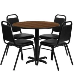 Flash Furniture 36'' Round Laminate Table Set With X-Base And 4 Trapezoidal Back Banquet Chairs 11 Flash Furniture 36'' Round Laminate Table Set With X-Base And 4 Trapezoidal Back Banquet Chairs -Furniture GUEST 24215361 f4cd 44a4 af93 2e43c3a77ca9