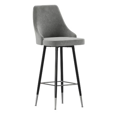Flash Furniture Shelly Set Of 2 Commercial LeatherSoft Bar Height Stools With Solid Black Metal Frames And Chrome Accented Feet And Footrests 10 Flash Furniture Shelly Set Of 2 Commercial LeatherSoft Bar Height Stools With Solid Black Metal Frames And Chrome Accented Feet And Footrests - Image 10