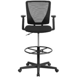 Flash Furniture Ergonomic Mid-Back Mesh Drafting Chair With Black Fabric Seat, Adjustable Foot Ring And Adjustable Arms 16 Flash Furniture Ergonomic Mid-Back Mesh Drafting Chair With Black Fabric Seat, Adjustable Foot Ring And Adjustable Arms -Furniture GUEST 24a9d2b0 9f9f 4cbe 84b6 e8957d81022a