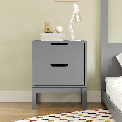 Flash Furniture Dallas Wooden Night Stand, Bedroom Side Table With 2 Storage Drawers For Kids 2 Flash Furniture Dallas Wooden Night Stand, Bedroom Side Table With 2 Storage Drawers For Kids - Image 2