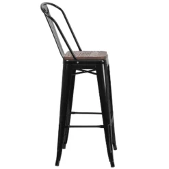 Flash Furniture 30" High Metal Barstool With Back And Wood Seat 22 Flash Furniture 30" High Metal Barstool With Back And Wood Seat -Furniture GUEST 259af22d a694 45f4 a678 bd9c6a2684fd