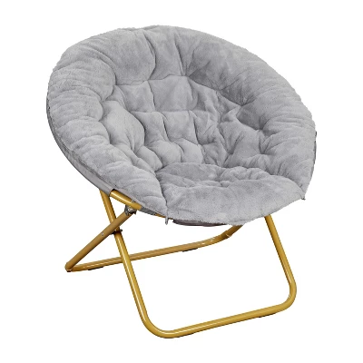 Flash Furniture Gwen 38" Oversize Portable Faux Fur Folding Saucer Moon Chair For Dorm And Bedroom 13 Flash Furniture Gwen 38" Oversize Portable Faux Fur Folding Saucer Moon Chair For Dorm And Bedroom - Image 13