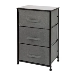 Flash Furniture 3 Drawer Wood Top Cast Iron Frame Vertical Storage Dresser With Easy Pull Fabric Drawers -Furniture GUEST 27139072 126f 40a9 8c01 f66abaa93bc5