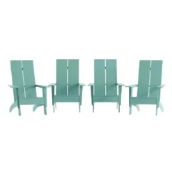 Flash Furniture Set Of 4 Sawyer Modern All-Weather Poly Resin Wood Adirondack Chairs -Furniture GUEST 272ac75a fcc3 4b77 9fa3 37ce1034ce61