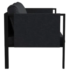 Flash Furniture Lea Indoor/Outdoor Loveseat With Cushions - Modern Steel Framed Chair With Storage Pockets -Furniture GUEST 273608eb 8130 47c9 9d2c 23ac8be07fdc